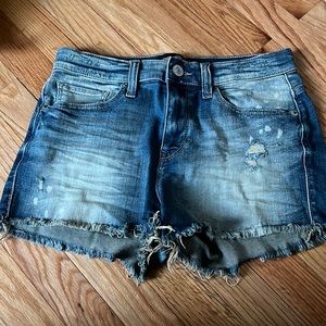 Express distressed, frayed, denim, jean shorts